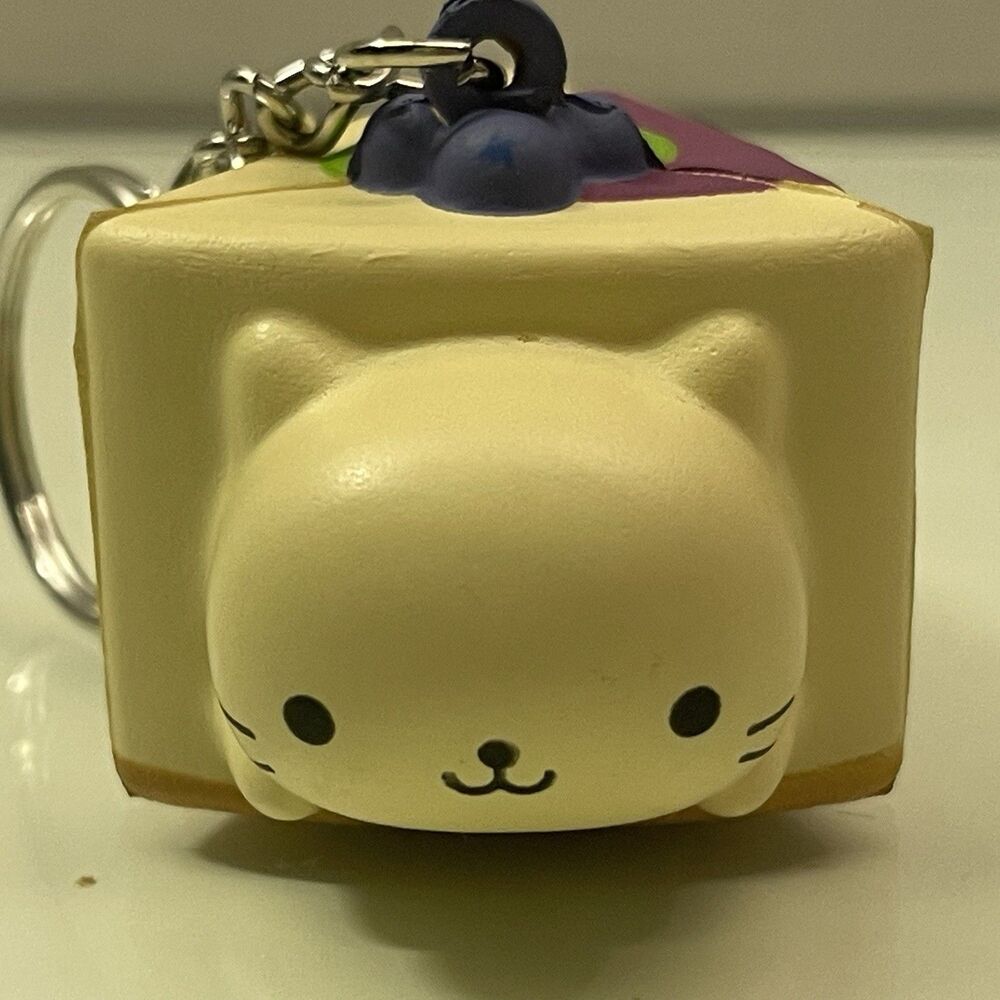 San-X Daiso Nyan Nyan Nyanko Squishy Scented Keychain Bag Charm, Kitty Cake Cat